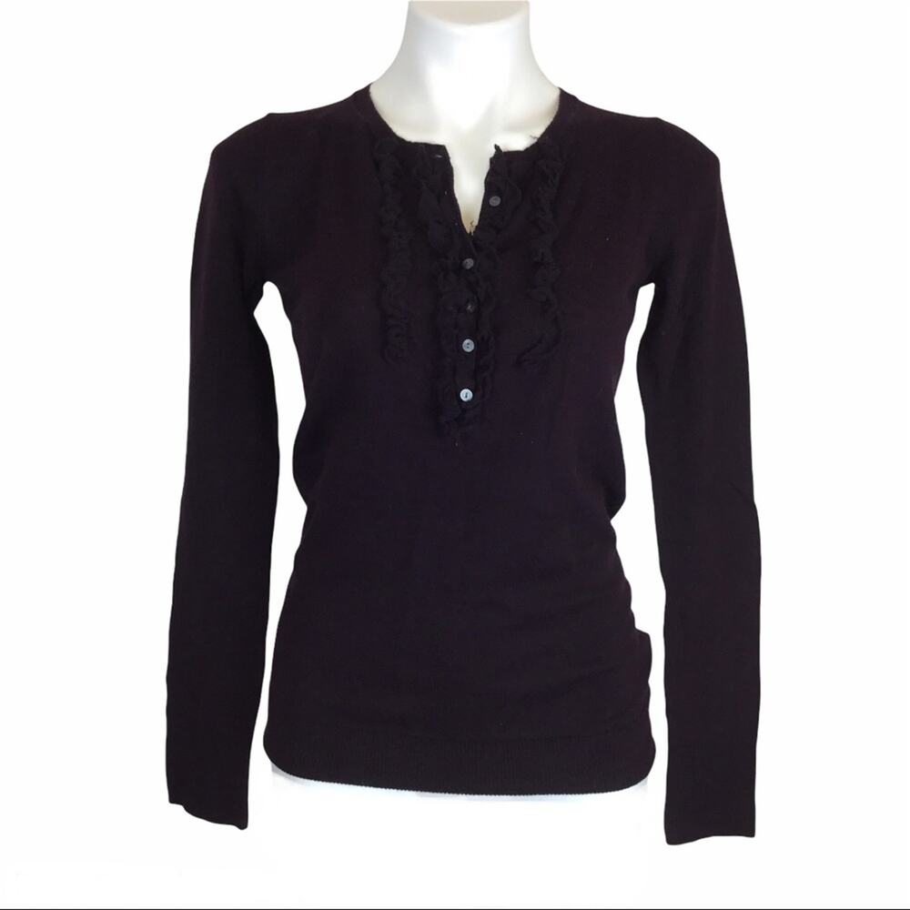 Gap Plum Cashmere Cotton Blend Sweater Size Small